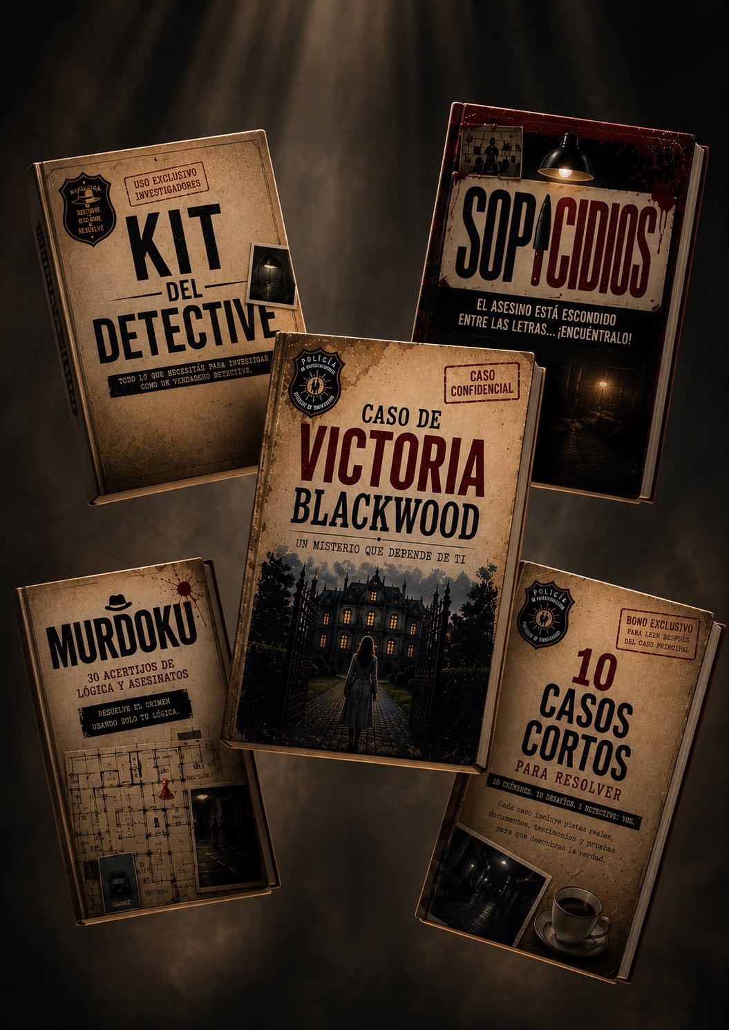 CASOS POLICIALES PARA RESOLVER | KIT 5en1